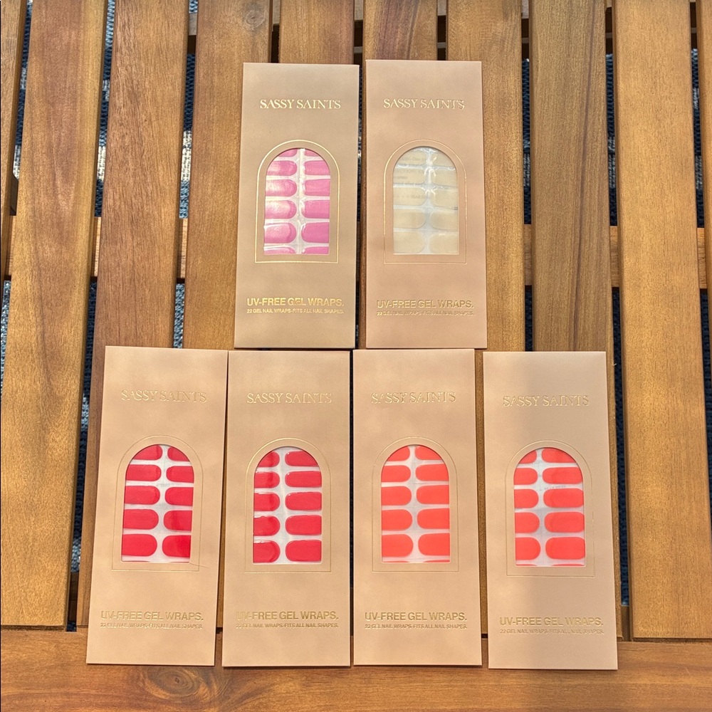 Sassy Saints UV-Free Gel Nail Wraps - Assorted Pink & Coral Shades